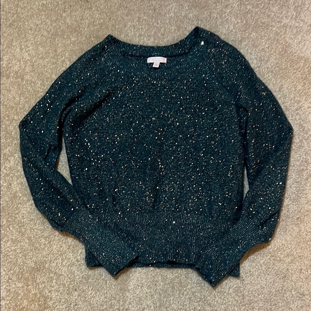 LC Lauren Conrad Green and Gold Sweater